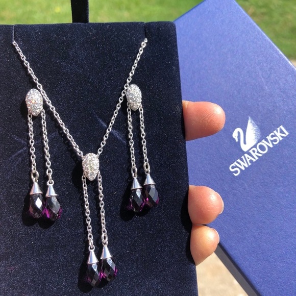 Swarovski amethyst drop earrings - Picture 8 of 13